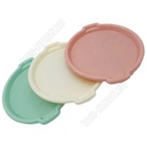 Поднос круг (d34.5см) пудра, с ручк, SparkPlast (48) 