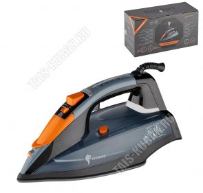 Утюг керамическая подошва 2400Вт пар 20г/вода 380мл,чёрный/оранжевый (8) 