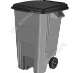 Бак д/мусора на колес 130л , сер/черн (57х58 h93,5см) с крыш, In Green
