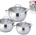 НАБОР Кастрюль ф.сфера, 3шт (2,1/2,9/3,8л d16/18/20см) (4) 