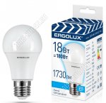 Ergolux-ЛОН E27 18Вт, нейтрал.(дневн) 4500К, (аналог 180Вт обычн.лампы) (10)