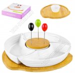 Волны /Бамбук Менажница 4-х секционная d25 h4см