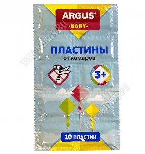 ARGUS BABY Пластины 10шт б/запаха, до 12ч, от 3х лет (250) 