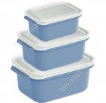 Контейнер прям Н-р 3шт 0,5+1,0+2,0л,серебр, с крышк. (12)