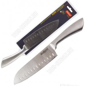 Нож Maestro (цельнометал) сантоку. 18см, нерж.сталь, блист.(72)