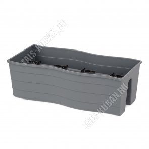 Ящик балкон на перила графит 20л волна, фиксаторы (5) XXL 