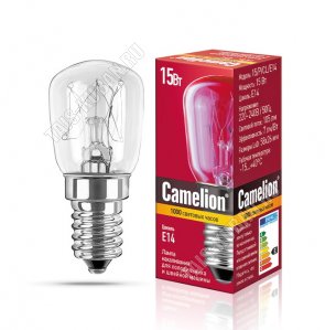 Camelion накалив. (д/холод-ков,швейн.машин) прозр 15Вт E14,светов.поток105Лм (58х26мм) (10)