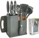 Набор ножей и кухонных аксессуаров 18пр на подставке,графит (6)