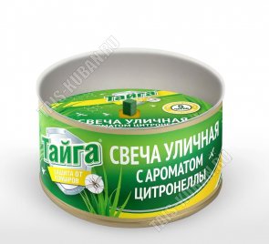 ТАЙГА Свеча в банке 120г,до 5ч горения (парафин+масло цитронеллы) (12) 