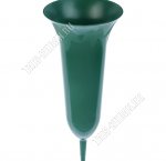 Ваза с колышком h30 d11,5см , темно-зеленая, пластик (12)