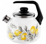 Citron/Лимоны Чайник белый 3,0л со свистком (4)