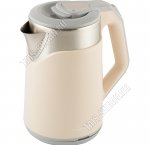 Чайник пластик+нерж. 1,8л 1500Вт диск,2-ная стенка (внутр-нерж.сталь),автооткл,защ.б/воды,сливочн (12)