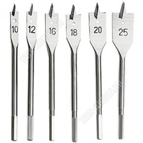 Н-р сверл перовых п/дереву 6шт (10-25мм), 6-гран.хвостик 