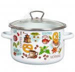 Утренний кофе Кастрюля 2,0л,стеклянная крышка (8)