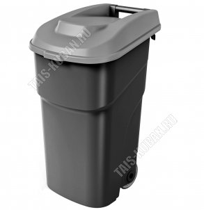 Бак д/мусора на колес 90л черный (53х49,5 h85см) Бытпласт (2) 