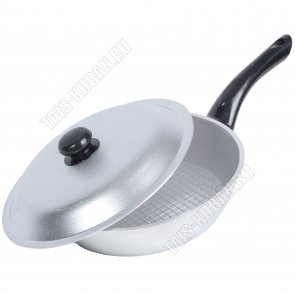 Сковорода d23см с крышкой,рифленое дно (10) 