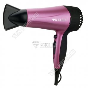 Фен 2000Вт 3t реж,2скор,хол.возд, концентрат,прорезин.ручк, петл.д/подв, двигатель DC,черн/роз (12) 