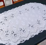 Ажурная салфетка, бел.перламутр, овал (60х100см) 