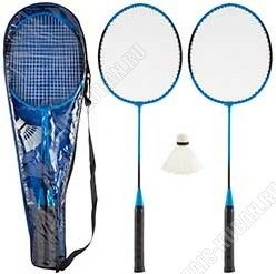 Бадминтон 2ракетки+волан, металл, пластик, чехол 