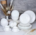 Белый/Золотой кант Столовый набор 30пр