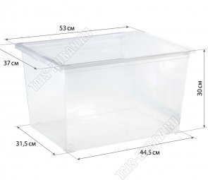 Контейнер прозр, крышка-фиксатор 50л (53х37 h30см) (5) 