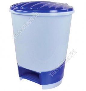 Ведро д/мусора с педал 10л гол/син, овал (26х28 h34см) (1) 