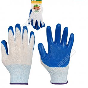 Перчатки д/сад.работ 9 разм (L) полиэстр+нитрил-ладонь (12) 