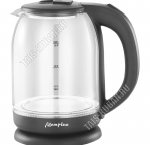 Чайник стекло 1,8л 1500Вт диск,серый (12)