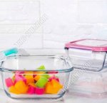 Контейнер для хранения с защелками (квадрат) 0,42л 12х12 h5,5см 