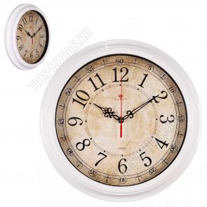 Часы (стекло/пластик) круглые d35см 
