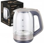 Чайник стекло 1,8л 1800Вт диск,автооткл,вращ.корпус на 360°,фиолетовый (12)