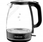 Чайник стекло 1,7л 2200Вт диск,черный (6)