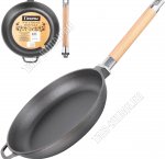 Сковорода съемн.дерев.руч d24см,черн,инд.дно,прям.борт h5см,толщ.ст/дна 3,5/4,0мм (4)