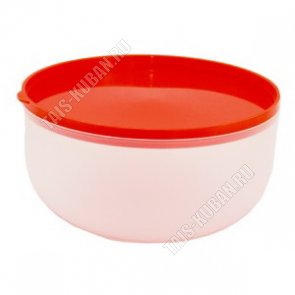 Контейнер красн/прозр, кругл 0,5л (d12 h6см) (105) 