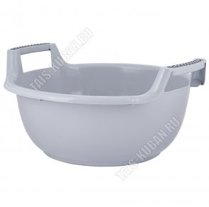 Таз с ручк,кругл 16л серый (d43 h21,5см) (20) 