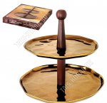 Фруктовница Бронза 2-х ярусная h24 d20/24см