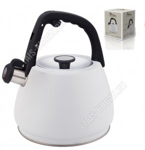 Чайник нержавеющая сталь 3,0л со свистком,белый (6) 