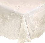 Скатерть ажурная, овал (137х180см) бежев 