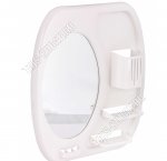 Зеркало настен +2навесн.полки д/мыла,стакан д/зубной пасты и щеток, бел (80х39 h44,5см) (8) 