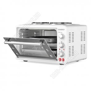 Духовка 35л 1600Вт 2 конфорки (1000/700Вт),3реж,рег.t60-250, конвекция, цвет белый (1) 