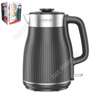 Чайник пластик+нержавеющая сталь 1,8л 1800Вт, черный (6) 