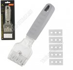 Скребок д/чистки стеклокерамических плит 16х5см+5лезвий в комплекте (12)