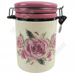 Пудровые розы Банка для сыпучих с клипсой 800мл, п/у (24)