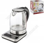 Чайник стекло 1,7л 2200Вт диск,сереброр (6)