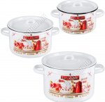 Ретро белый Набор 3 предмета (кастрюли 1,5/2,9/4,5л)