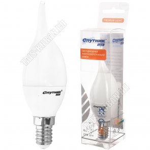 Спутник-Свеча на ветру E14 4Вт,холодн.4200К (аналог 40Вт обычной лампы) h121 d37мм.(10)