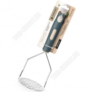 Картофелемялка (нерж) L24см,пластиковая ручка морская волна (6) 