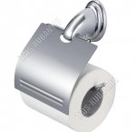 Держатель д/туал.бумаги,настен L15х11см,с мет.крышк,хром,крепл.п/шуруп,блистер (24)