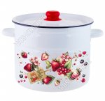 Ягодки Кастрюля белый (цил) 9,0л (2)