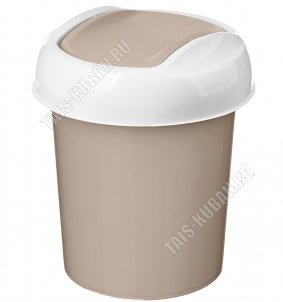 Ведёрко для мусора кругл 1л с качаящейся крышкой (d13 h15см) бежевый (30)